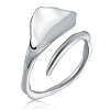 Anti-Tarnish Rhodium Plated 925 Sterling Silver Triangle Open Cuff Ring for Men Women JR882A-1