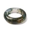 Natural Moss Agate Plain Band Ring RJEW-P044-01B-12-2