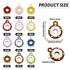24Pcs 12 Colors Frosted Painted Colored Alloy Pendants FIND-TA0003-24-11