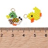 5Pcs Glass Seed Beaded Pendants PALLOY-MZ01293-4