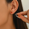 Stainless Steel Enamel Crown Stud Earrings JB5965-2-2