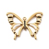 304 Stainless Steel Rhinestone Pendants STAS-D300-01G-07-1