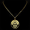 304 Stainless Steel Tree of Life Pendant Necklaces FS-WGEFFE7-05-1