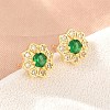 Brass Micro Pave Cubic Zirconia Stud Earrings for Women KK-A305-03G-06-1
