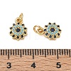 Brass Micro Pave Cubic Zirconia Charms CU-CBAF0F8-17B-G-3
