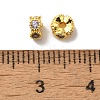 Brass Micro Pave Cubic Zirconia Beads KK-C072-22G-02-2