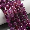 Faceted Natural Dragon Veins Agate Beads Strands X-G-F447-12mm-L02-2