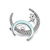 Alloy Crystal Rhinestone Double Moon Brooches JEWB-C037-03P-2