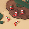 5Pcs Boot Baking Paint Glass Enamel  Beads LAMP-TADJ0001-08J-5
