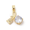 Brass Micro Pave Cubic Zirconia Pendants ZIRC-I069-01G-05-1