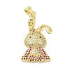 Rack Plating Brass Micro Pave Cubic Zirconia Pendants KK-P272-08G-1