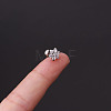 316L Surgical Stainless Steel Micro Pave Clear Cubic Zirconia Cartilage Earrings WG35966-07-2