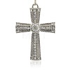 Tibetan Style Alloy Rhinestone Claddagh Cross Big Pendants RB-J128-01AS-1