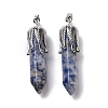 Natural Blue Spot Jasper Big Pointed Pendants G-E059-03AS-01-2