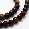 Natural Polychrome Jasper/Picasso Stone/Picasso Jasper Beads Strands G-I199-09-6mm-3