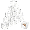 16Pcs Square Transparent Plastic Ring Viewer Magnifier Boxes CON-FG0001-26-6