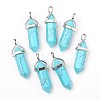 Dyed Synthetic Turquoise Pointed Pendants G-F295-03A-3