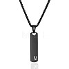 304 Stainless Steel Rectangle with Letter Pendant Box Chain Necklaces FS-WGD7C78-39-1