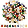 100Pcs 10 Colors Natural Mixed Gemstone Pendants PALLOY-FH00206-1