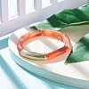 Imitation Gemstone Acrylic Curved Tube Beaded Stretch Bracelet BJEW-JB07981-03-2