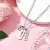 Valentine's Day Alloy and 201 Stainless Steel Word Love Pendant Necklaces NJEW-JN04693-3