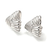 304 Stainless Steel Textured Triangle Stud Earrings for Women EJEW-S227-58P-2