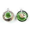 Transparent Epoxy Resin Pendants CRES-N025-11E-2