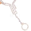 Brass Pave Cubic Zirconia Teardrop Hand Chain Finger Ring Bracelets for Women WGDC1F4-01-3