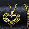 Hollow Out Heart 201 Stainless Steel Pendant Necklaces for Women FS-WG1E05F-02-1