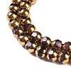 Electroplate Glass Beads Strands X-EGLA-Q128-04A-FP05-3