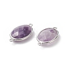 Platinum Plated Brass Amethyst Links connectors X-G-F339-B10-5