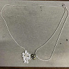 Natural Dalmatian Jasper Rondelle and Imitation Pearl Beaded Grape Pendant Brass Round Snake Chain Adjustable Slider Necklaces for Women WG5F9A4-02-1