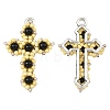 Natural Black Onyx(Dyed & Heated) & Glass Seed Beaded Pendants PALLOY-MZ01404-02-1