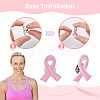 60Pcs Breast Cancer Awareness Pink Ribbon Enamel Pins JEWB-FH0001-27-3