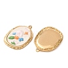 304 Stainless Steel & Cloth Embroidered Pendants FB-CBAFBAF-01G-2