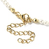 Shell Pearl & Glass Tulip Beaded Necklace with 304 Stainless Steel Clasps for Women NJEW-TA00092-3