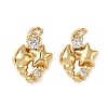 High Polished Ocean Brass Micro Pave Clear Cubic Zirconia Pendants CU-CBAF3CF-02G-01-1