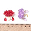 Glass Bead & Stainless Steel Pendants PALLOY-MZ01308-02-3