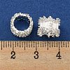 Rack Plating Brass Micro Pave Clear Cubic Zirconia European Beads KK-L215-311S-3