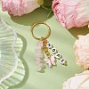 Alloy Enamel Acrylic with Natural Rose Quartz Keychain KEYC-JKC00806-03-2