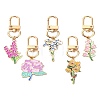 Alloy Enamel Flower Pendant Decorations HJEW-YW00023-01-2