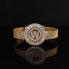 Brass Micro Pave Clear Cubic Zirconia Bangles for Women FS-WGA7409-44-1