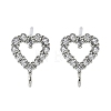 Brass Micro Cubic Zirconia Stud Earring Findings KK-S516-03P-1