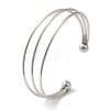 Non-Tarnish Ion Plating(IP) 304 Stainless Steel Open Cuff Bangles BJEW-Z071-04P-1