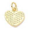 Rack Plating Brass Heart Charms KK-A185-24G-02-3