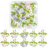 20Pcs 5 Colors Glass & Acrylic Pendants PALLOY-YW00224-1
