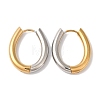 Oval Ion Plating(IP) 304 Stainless Steel Two Tone Hoop Earrings for Women EJEW-L287-057GP-1