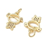 Brass Micro Pave Clear Cubic Zirconia Pendants CU-CBA9AFC-01G-04-2