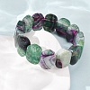 Oval Natural Dragon Veins Agate(Dyed & Heated) Beaded Stretch Bracelets for Women Men GG-CBA9ACE-A14-3