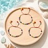 Handmade Lampwork Evil Eye Braid Bead Bracelet Sets BT5726-2